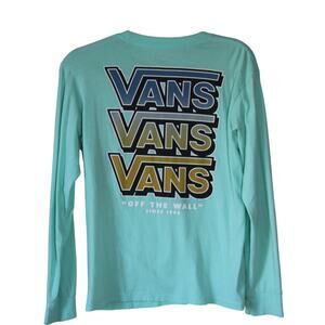 Boys Large Van's Long Sleeve Crew‎ Neck Aqua